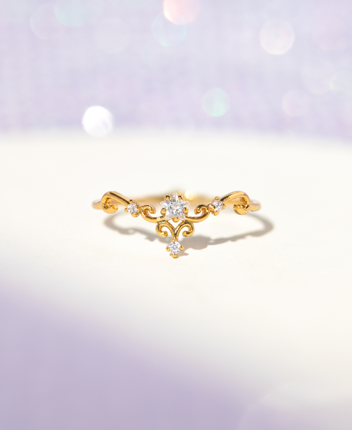 Girls Crew Crystal Gold Plated Wish Granted Rings In Gold