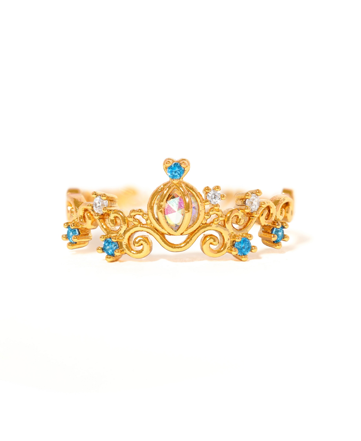 Girls Crew Disney Princess The Little Mermaid Ariel Crystal Gold Plated Rings In Gold