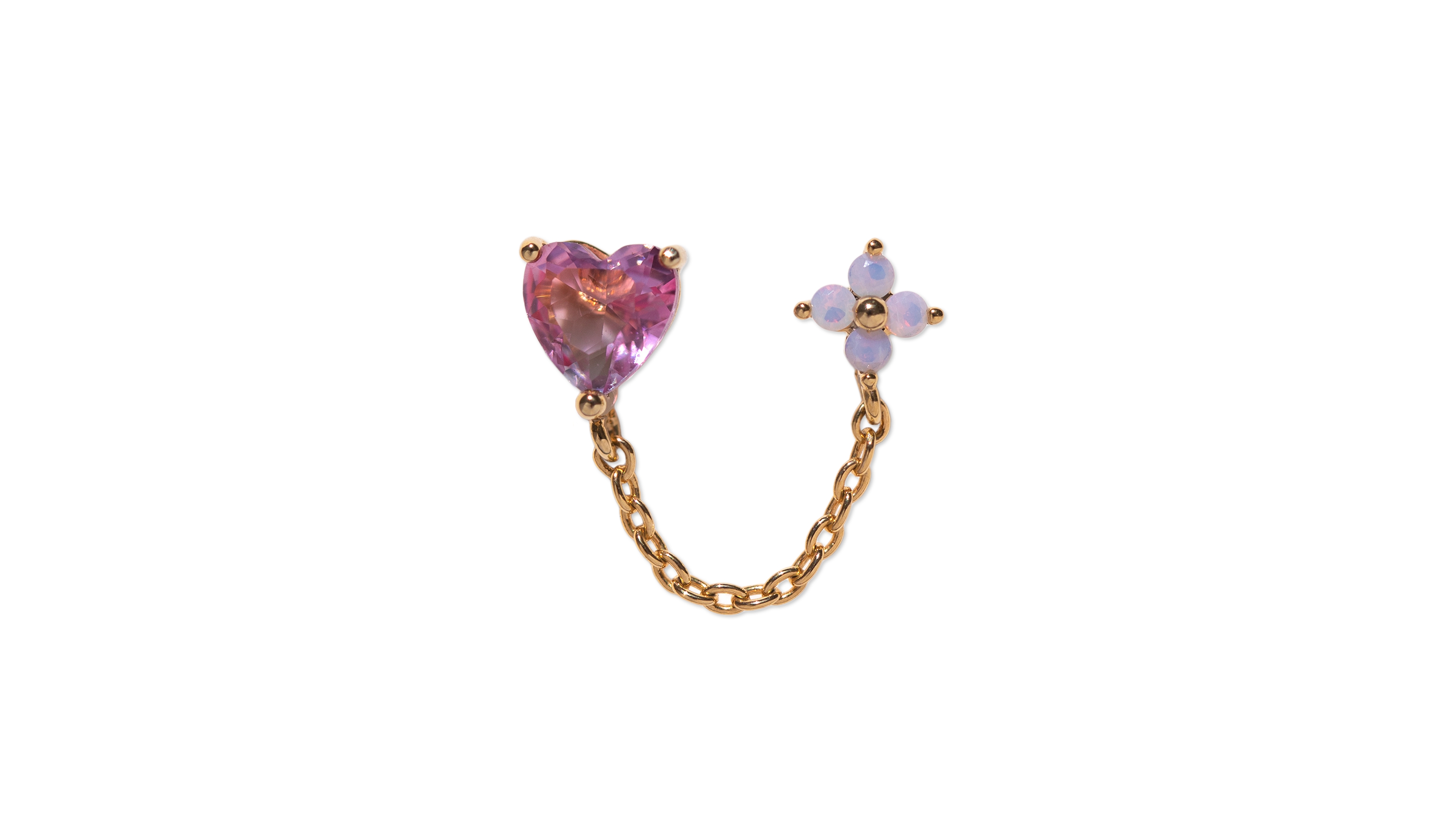 Girls Crew Gold Plated Love Blooms Double Crystal Piercing Style Earrings