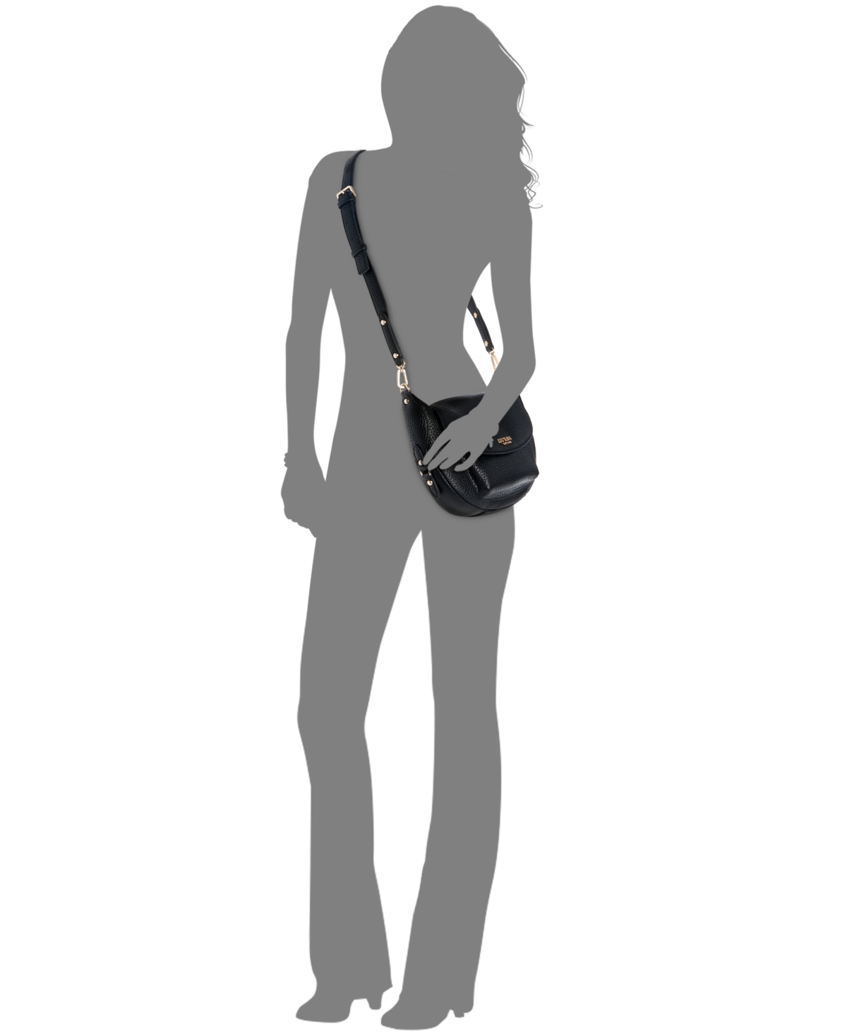 Guess Marsha Flap Small Shoulder Bag In Black