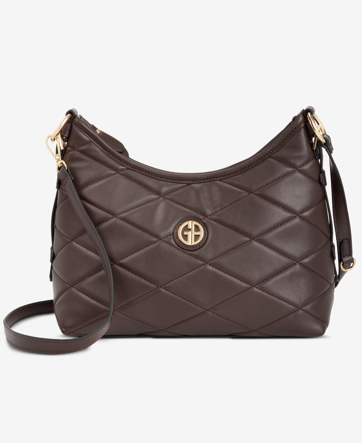 Giani Bernini Small Quilted Soft Shoulder Crossbody, Exclusively At Macy's In Brown