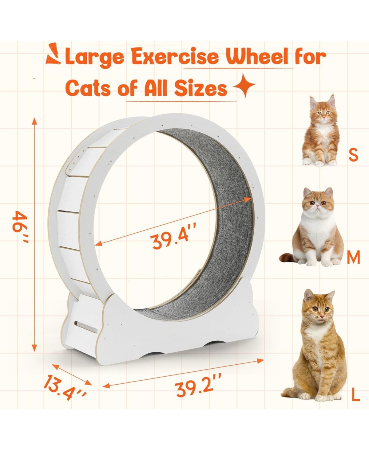 Aecojoy 43.3'' Cat Wheel for Indoor Cats