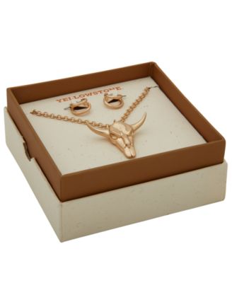 2-Pc. Ram Pendant Necklace and Hoop Earrings Gift Set