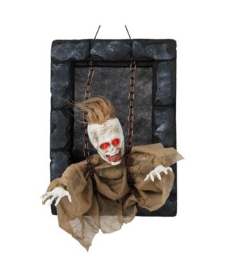 Halloween Hanging Animated Zombie Prisoner Decoration Glowing Eye Indoor Outdoor