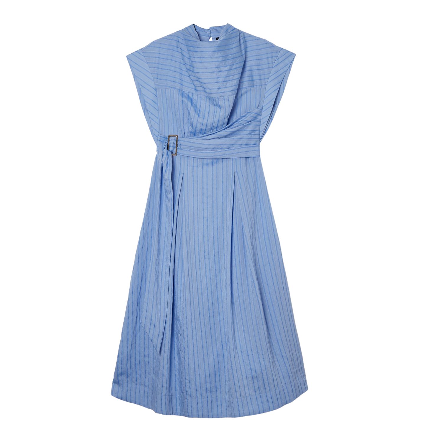 Женское платье Karen Millen Belted Woven Midi Shirt Dress, цвет: Синий — фото 4