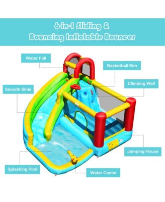 Inflatable Kids Water Slide Jumper Bounce House Splash Water Pool with 735W Blower