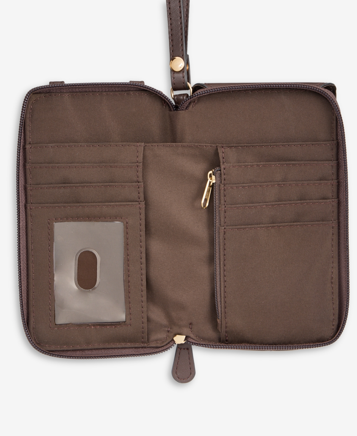 Giani Bernini Softy Leather Tech Crossbody Wallet, Exclusively At Macy's In Brown