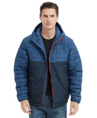 Men's Color-Blocked Diamond Quilted Yoke Jacket
