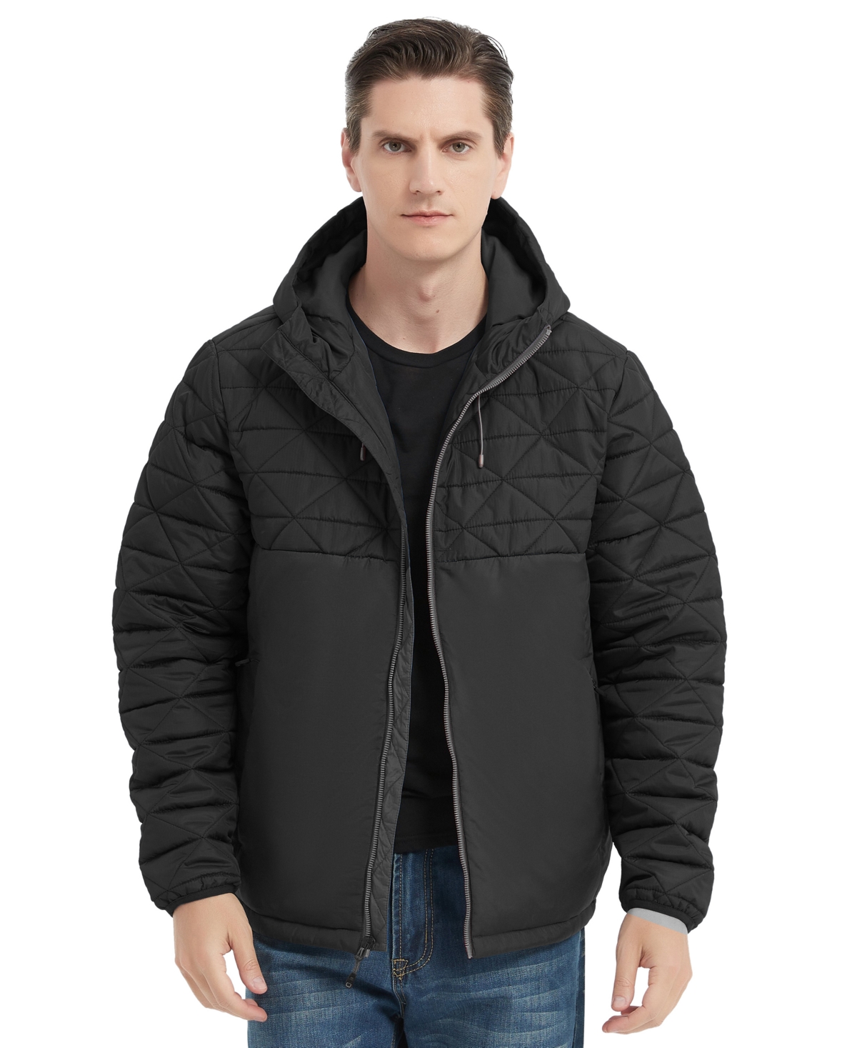 Hawke & Co. Men's Color-Blocked Diamond Quilted Yoke Jacket