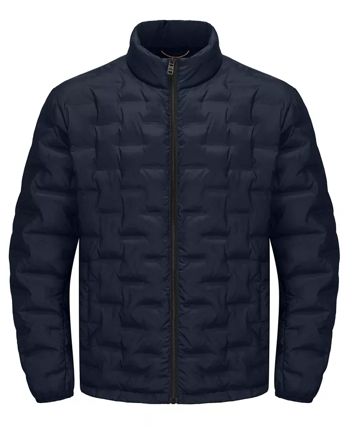 Men's Stand Collar Lightweight Warm Cube Jacket - thumbnail 4