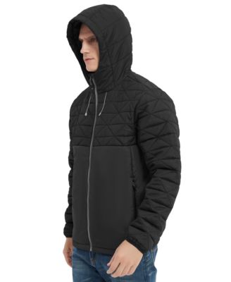 Men's Color-Blocked Diamond Quilted Yoke Jacket