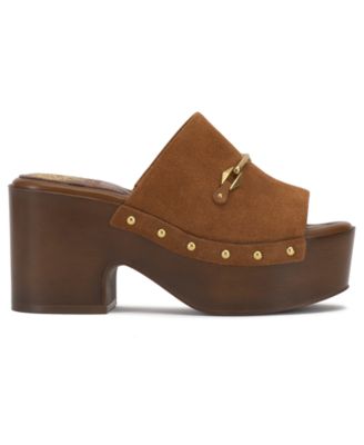 Women's Efellan Wood Platform Slip On Sandals