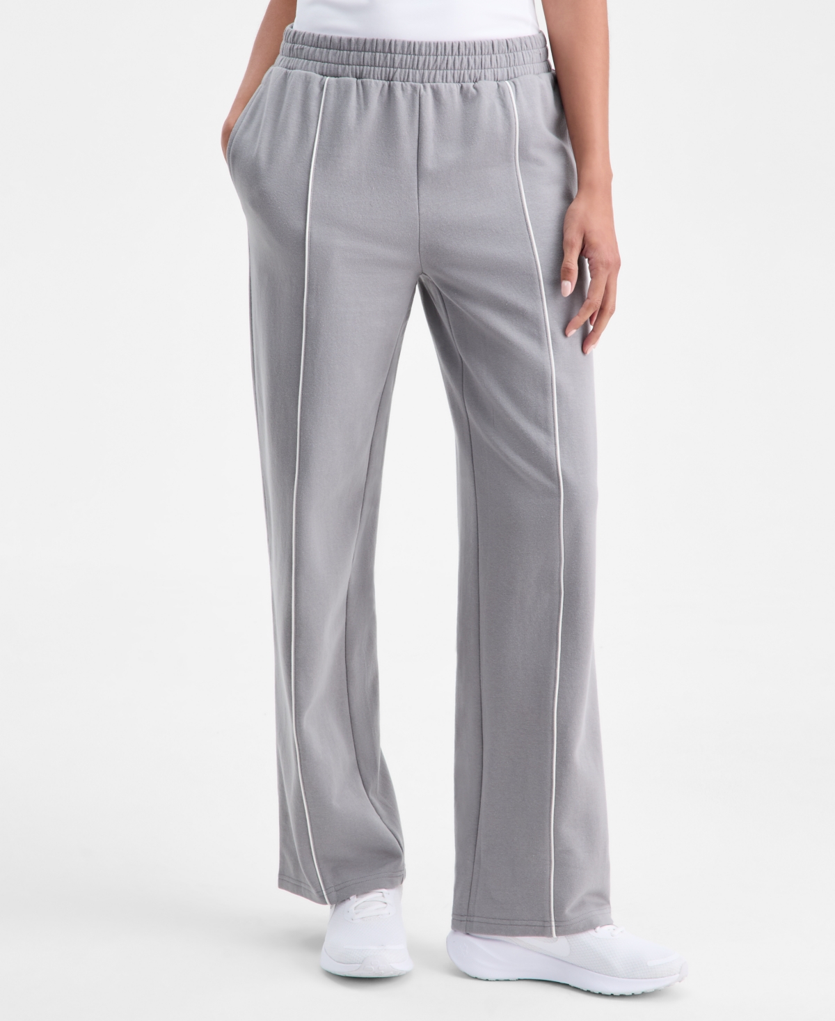 Id Ideology Women's Piping-Trim Fleece Pull-On Pants, Macy's Exclusive