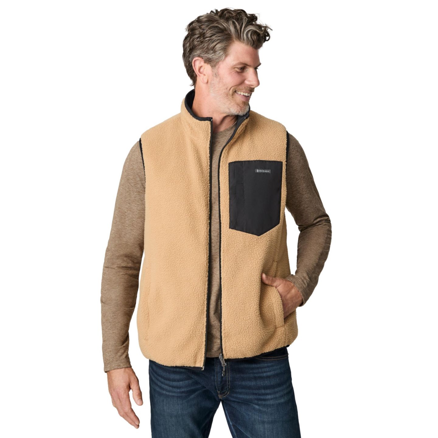 Мужской жилет Free Country Atlas II Quilted Reversible Sherpa, цвет: Чёрный — фото 6