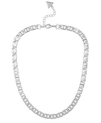 GUESS - Glass Stone Chain Link Statement Necklace (also in Gold-Tone)