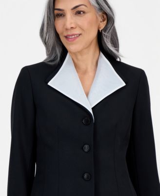 Women's Three-Button Long-Sleeve Jacket, Regular & Petite