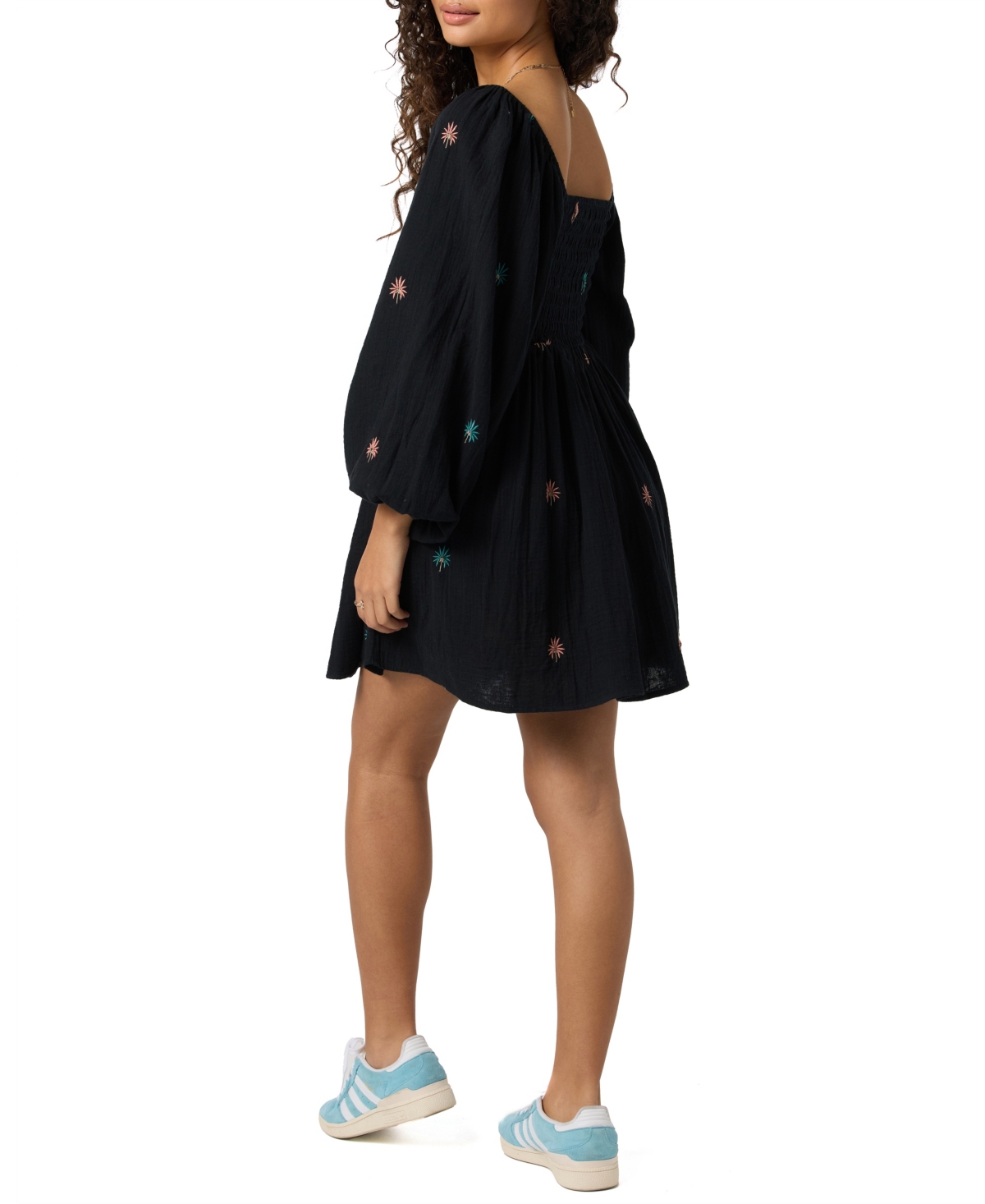 O'neill Women's Gracyn Palm Printed Smocked Dress In Black