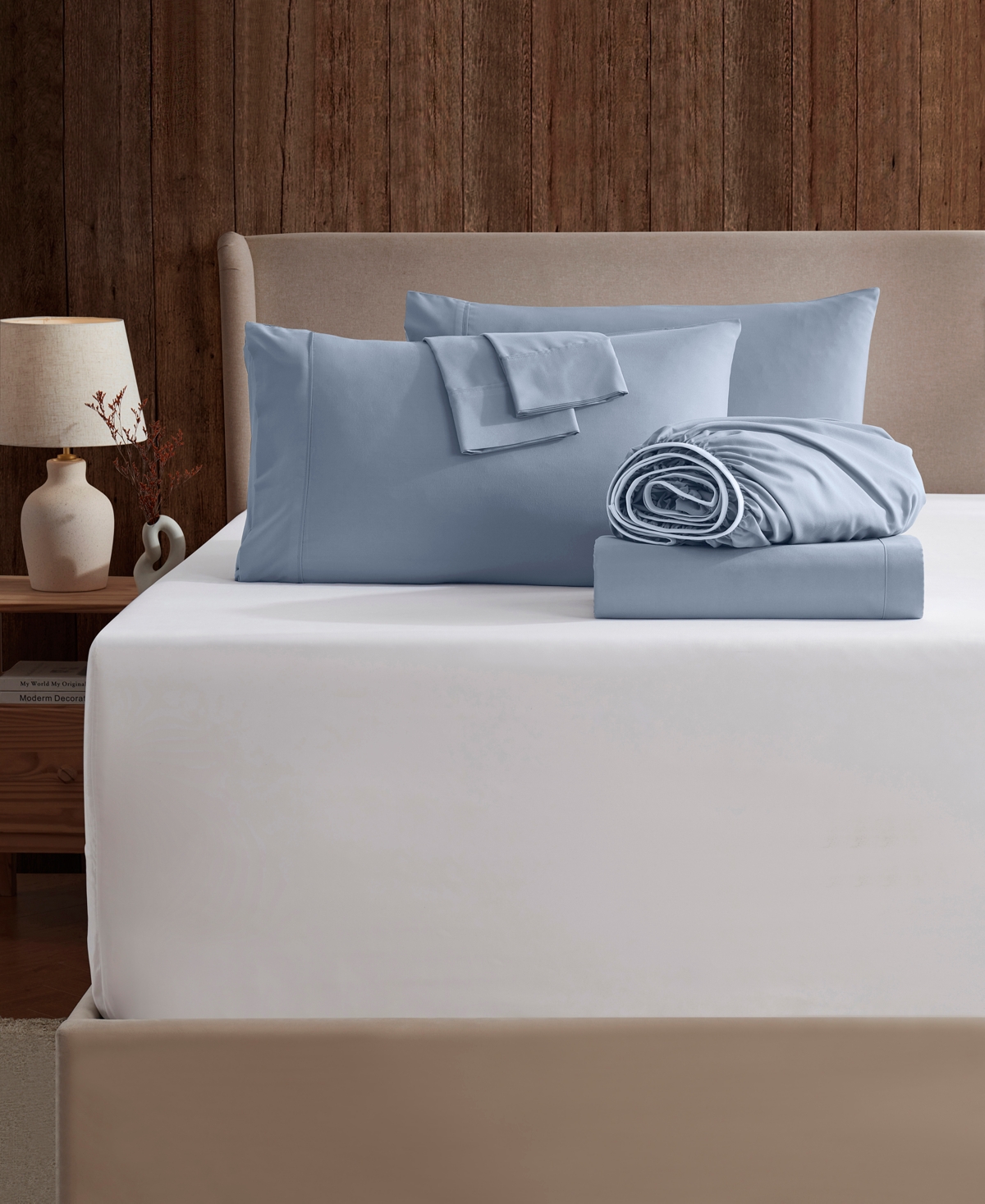 Nestl Extra Deep Pocket 7-pc. Sheet Set, King Split In Blue