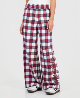 Juniors' Hello Kitty Plaid Fleece Pants