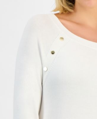 Women's Button-Trim Sweater, Macy's Exclusive
