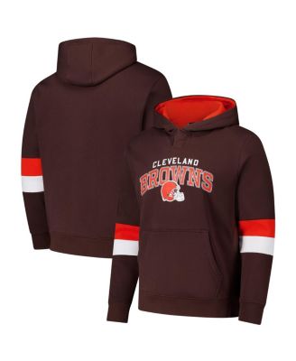 G-III Sports by Carl Banks - Men's Brown/Orange Cleveland Browns Adaptive Faceoff Pullover Hoodie