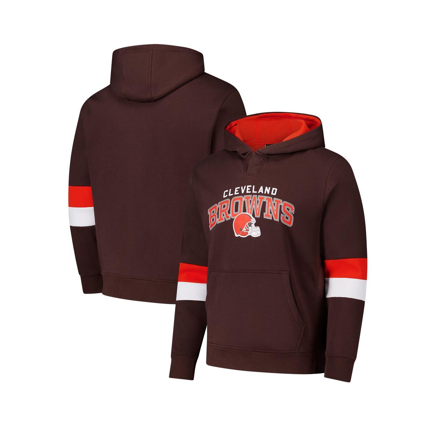 Men's Brown/Orange Cleveland Browns Adaptive Faceoff Pullover Hoodie