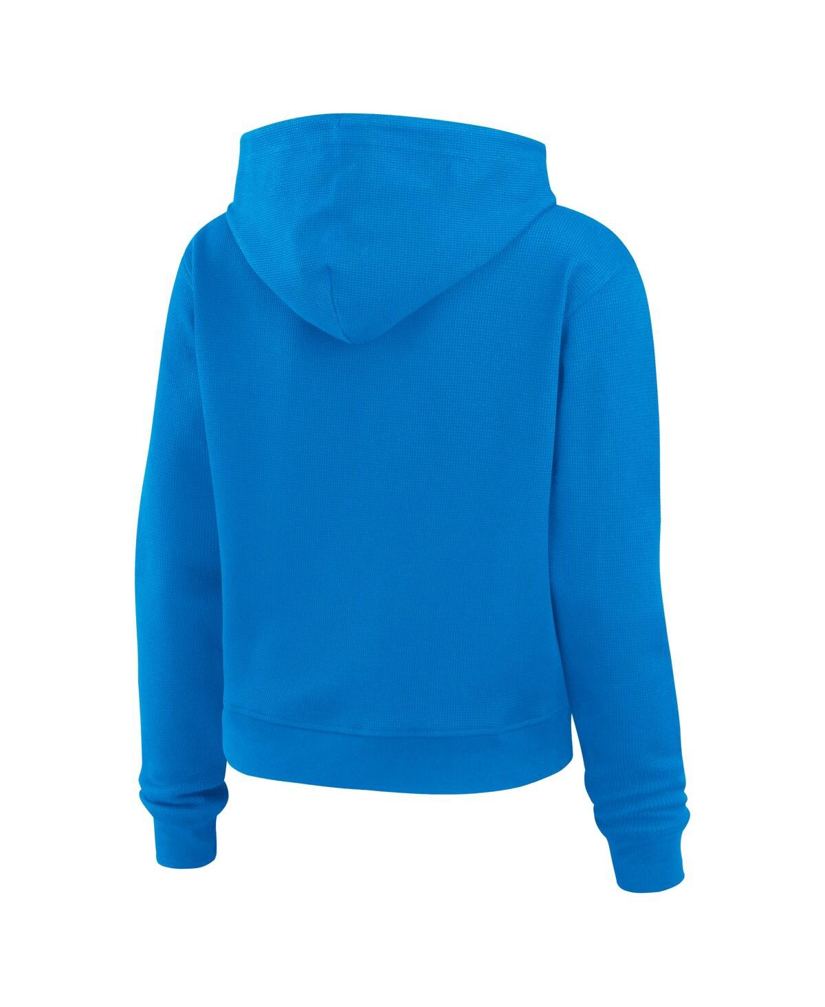 Wear By Erin Andrews Women's Powder Blue Los Angeles Chargers Waffle Hoodie Pullover Top In Blue