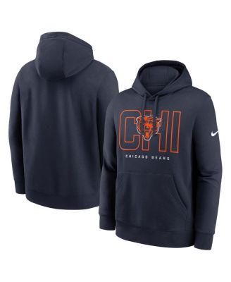 Nike - Men's Navy Chicago Bears Busted Play Club Fleece Pullover Hoodie