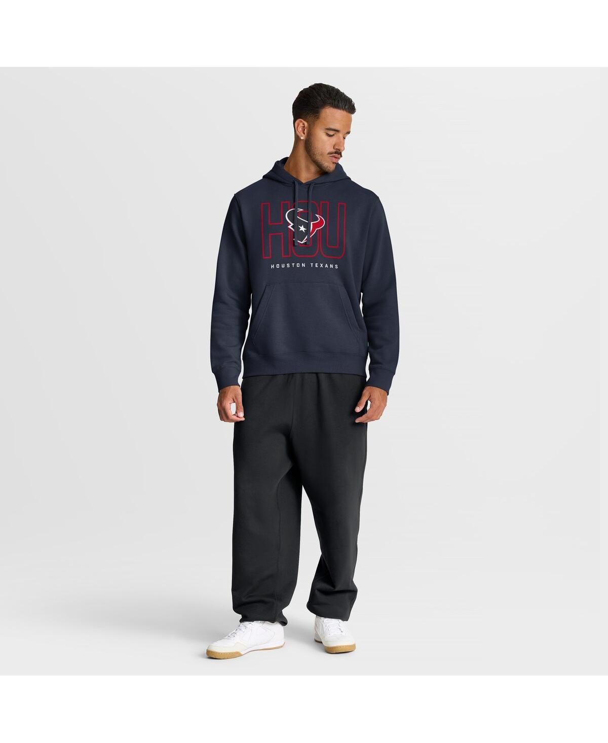 Nike Men's Navy Houston Texans Busted Play Club Fleece Pullover Hoodie In Blue