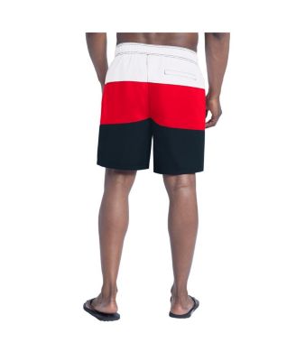 Men's Navy/Red Houston Texans Sunrise Volley Swim Shorts