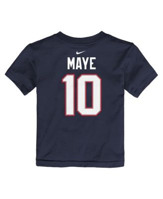 Toddler Drake Maye Navy New England Patriots Player Name Number T-Shirt