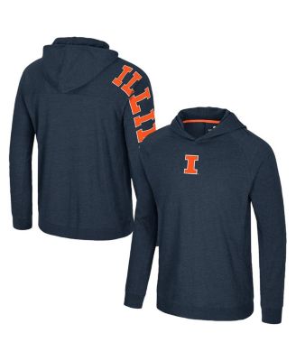 Colosseum - Men's Navy Illinois Fighting Illini Back in Business Long Sleeve Raglan Hooded T-Shirt