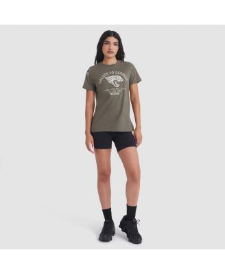 Women's Olive Jacksonville Jaguars 2025 Salute to Service Sideline T-Shirt