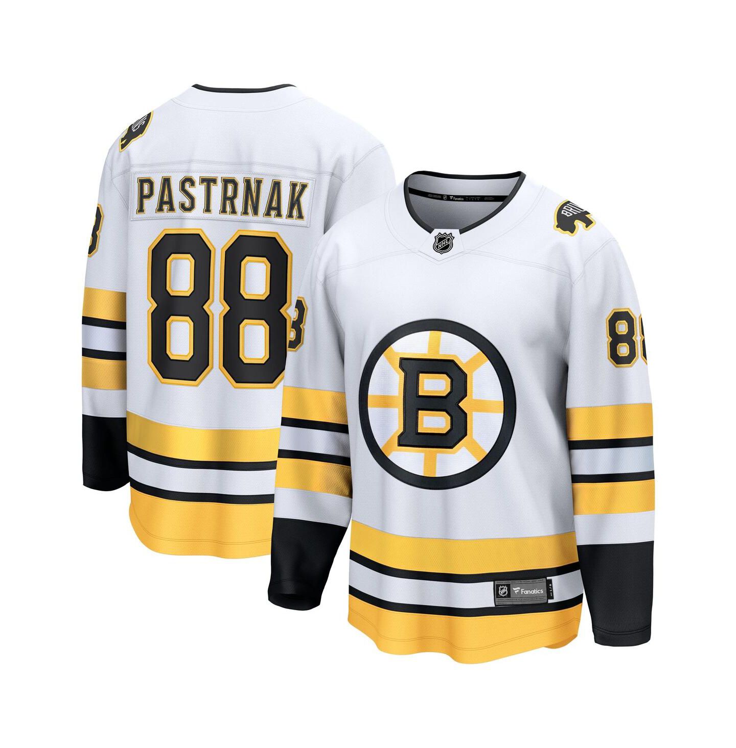 Мужской топ Fanatics David Pasternak White Boston Bruins Away Breakaway Player Jersey — фото 1