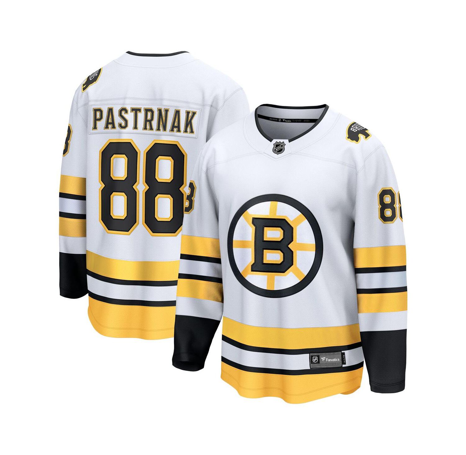 Men's David Pasternak White Boston Bruins Away Breakaway Player Jersey