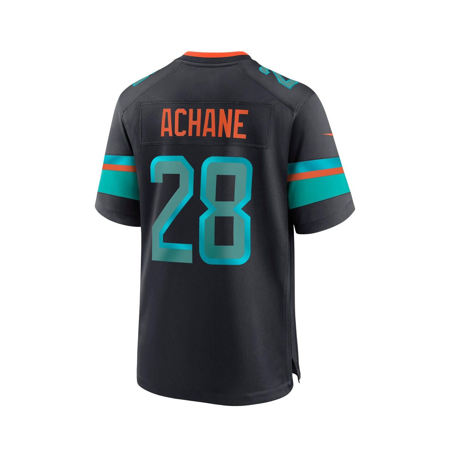 Мужской топ Nike De’Von Achane Pitch Blue Miami Dolphins 2025 Rivalries Collection Game Jersey — фото 3