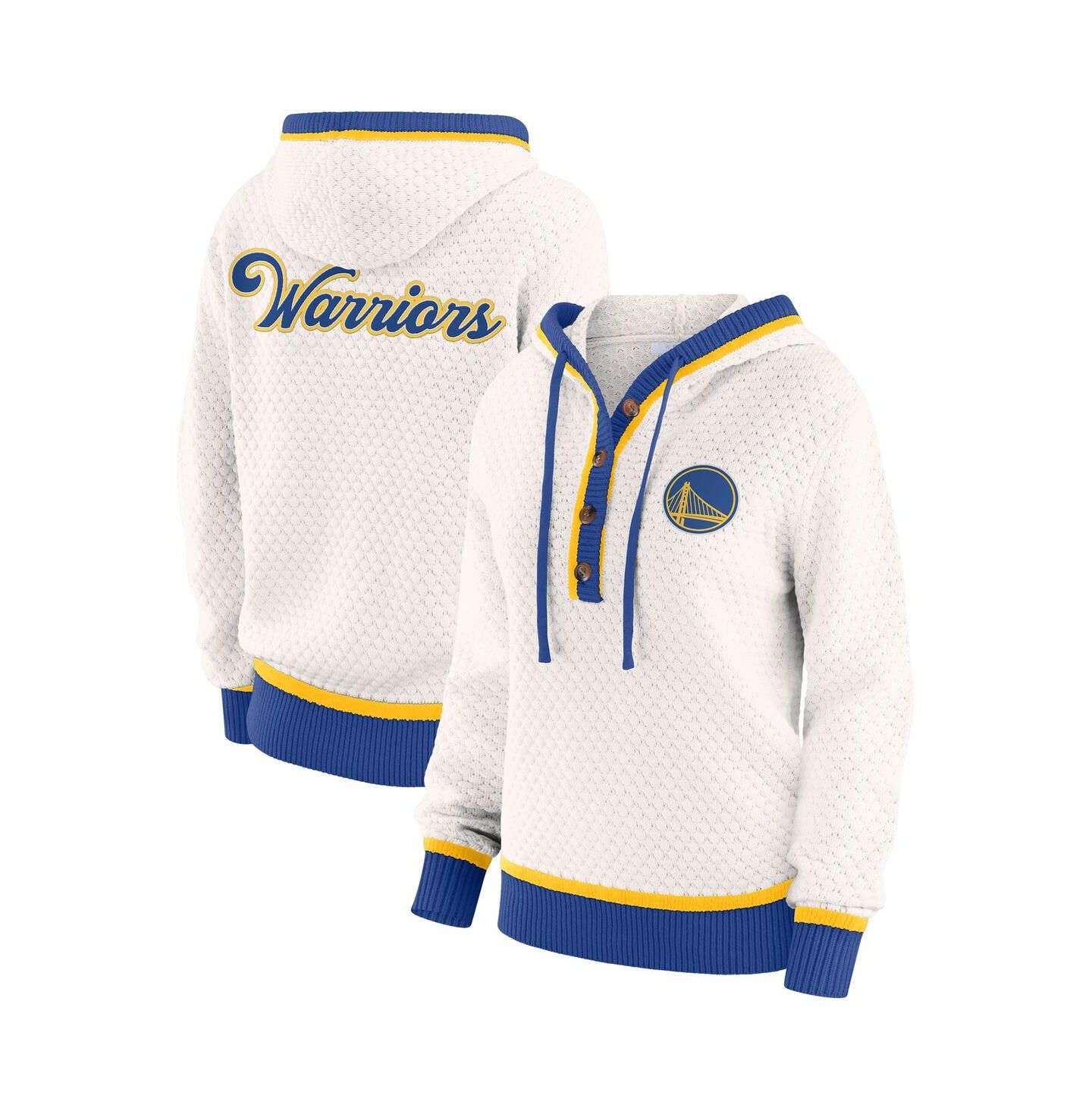 Женское худи WEAR by Erin Andrews Cream Golden State Warriors Plus Size — фото 1