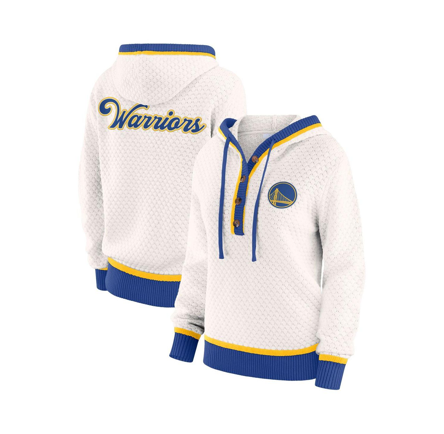 Women's Cream Golden State Warriors Plus Size Hoodie Sweater