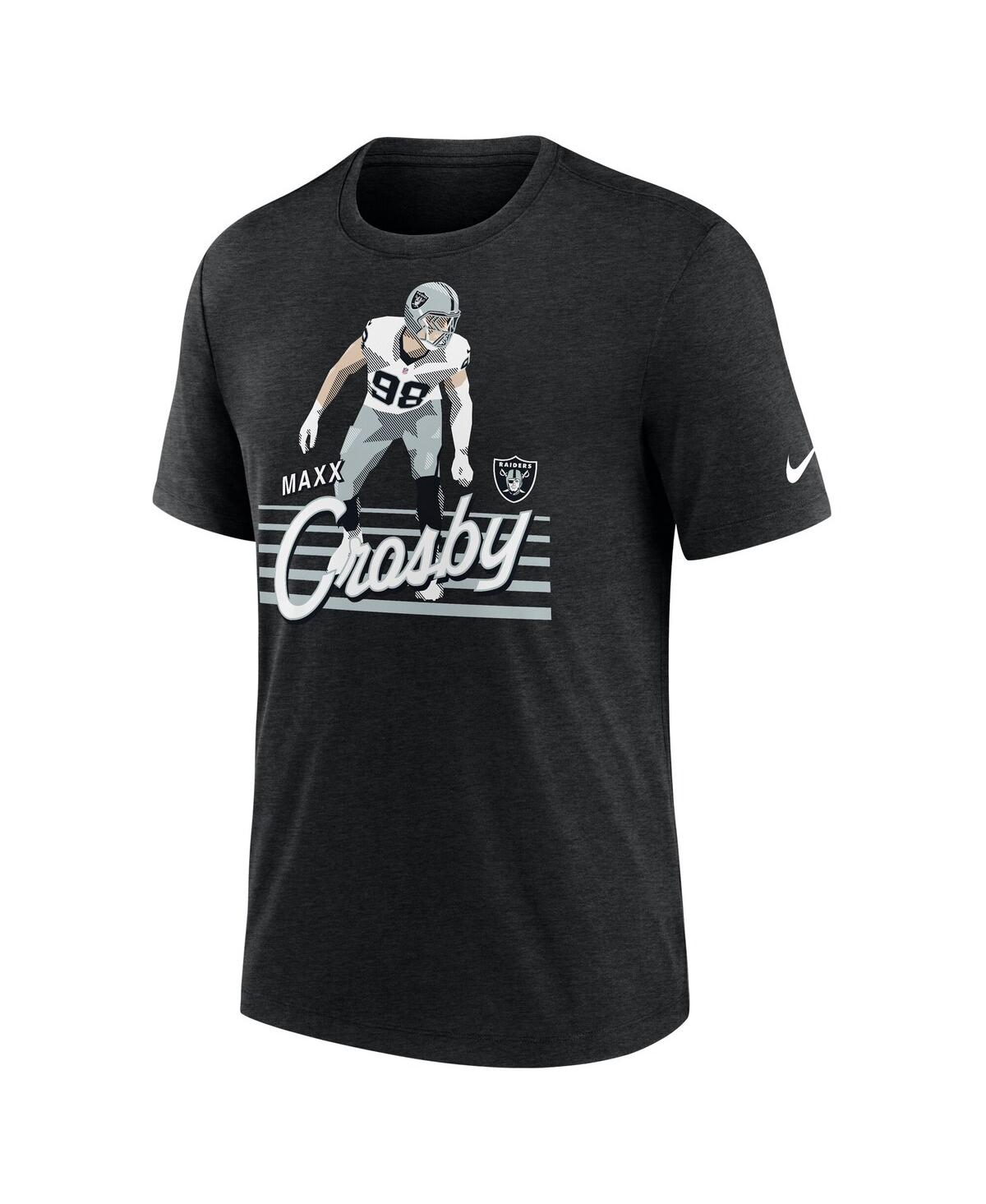 Nike Men's Maxx Crosby Heather Black Las Vegas Raiders Player Graphic T-shirt In Black