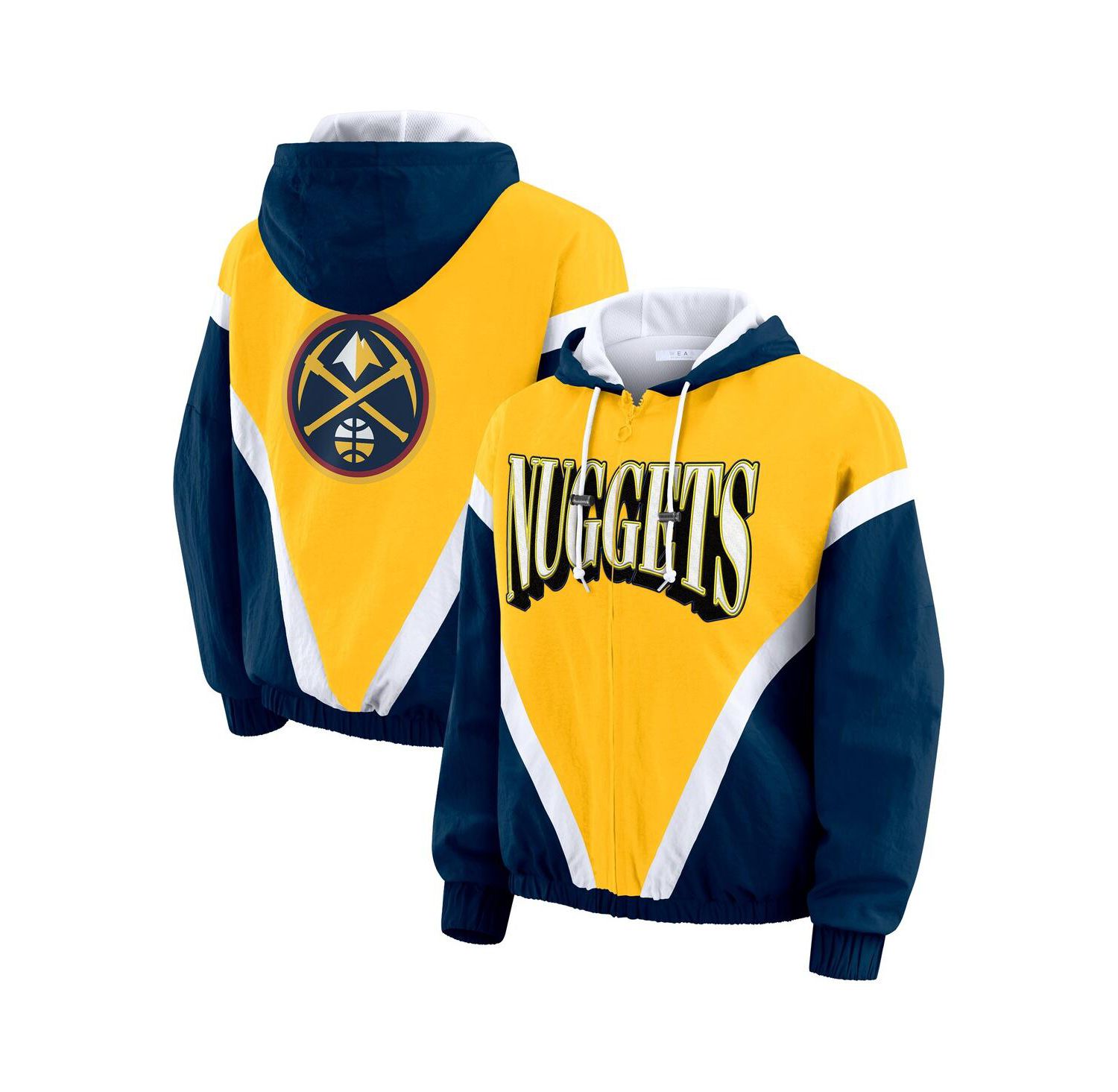 Women's Gold/Navy Denver Nuggets Color Block Full-Zip Hoodie Windbreaker Jacket