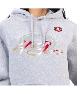 Women's Gray San Francisco 49ers Shadow Logo Fleece Pullover Hoodie