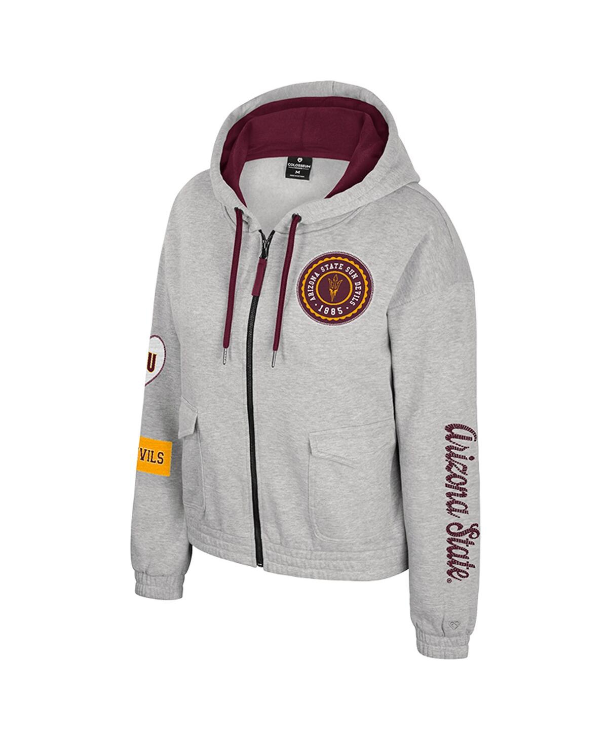 Colosseum Women's Gray Arizona State Sun Devils Alfie Full-zip Hoodie Jacket In Gray