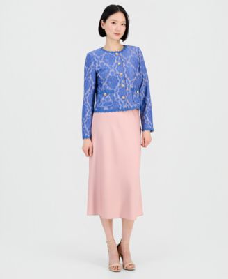 Women's Collarless Bonded Lace Jacket