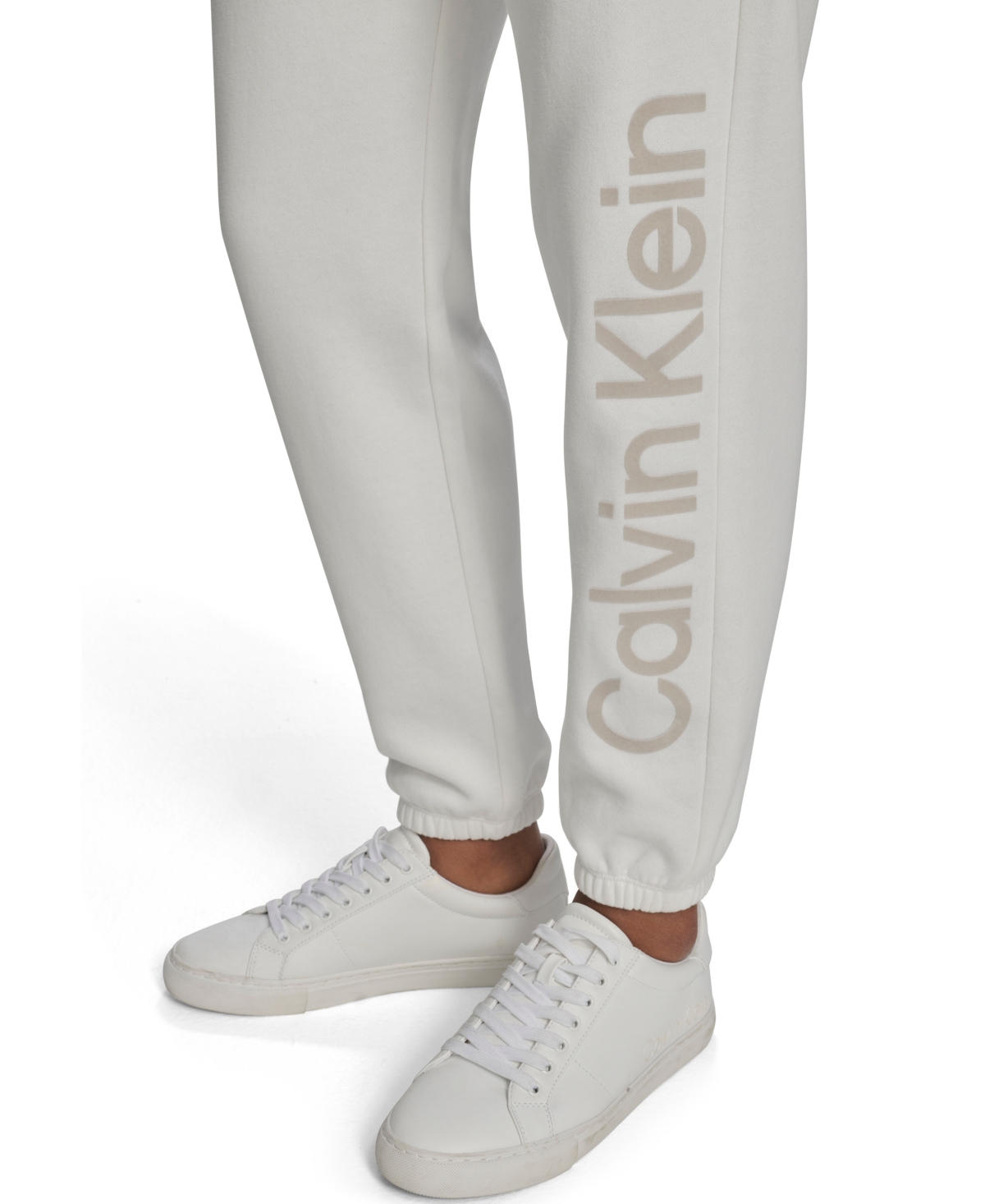Calvin Klein Women's Flocked Logo Jogger Relaxed Fit Sweatpants