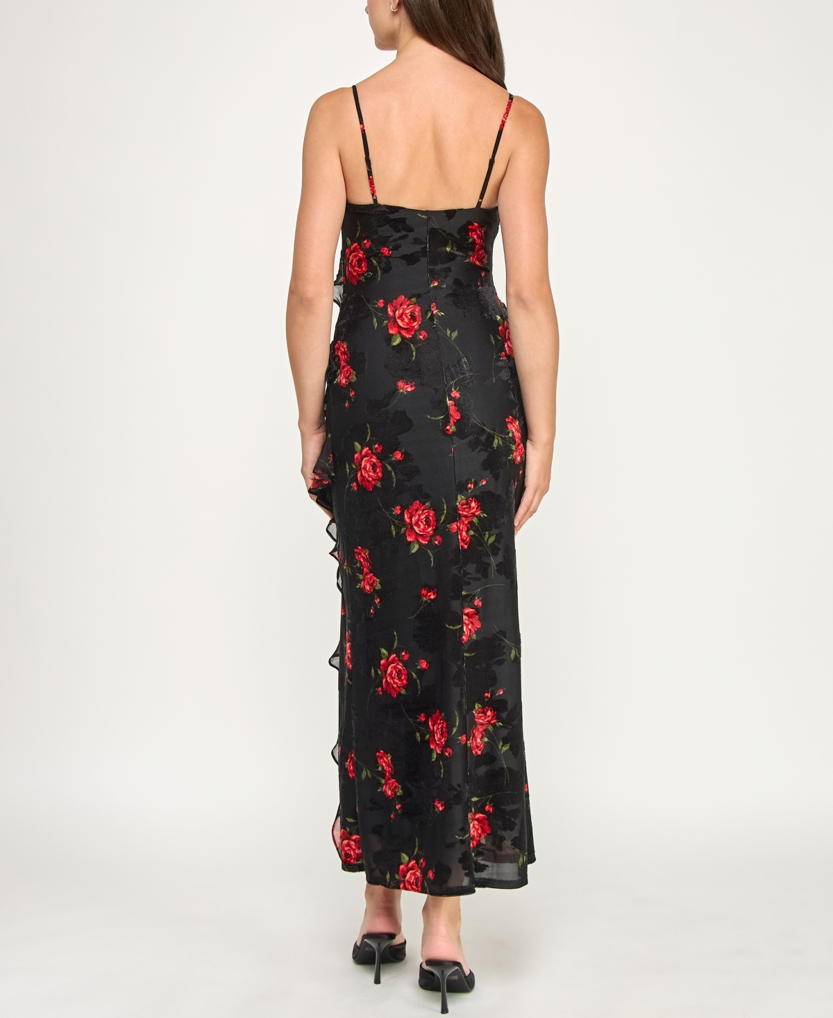 Bcx Juniors' Strappy V-Neck Multi Ruffle Maxi Dress