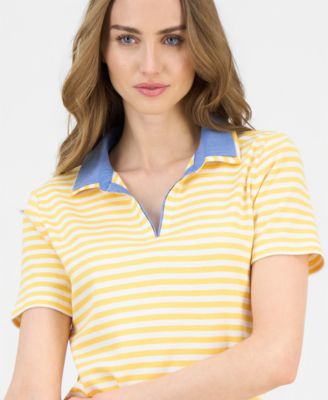 Nautica Women's Cotton Double-Collar Polo T-Shirt