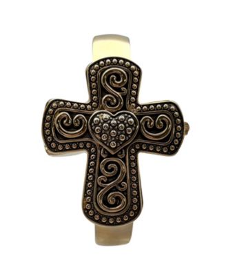 Gold Cross Shape Bangle Women Watch