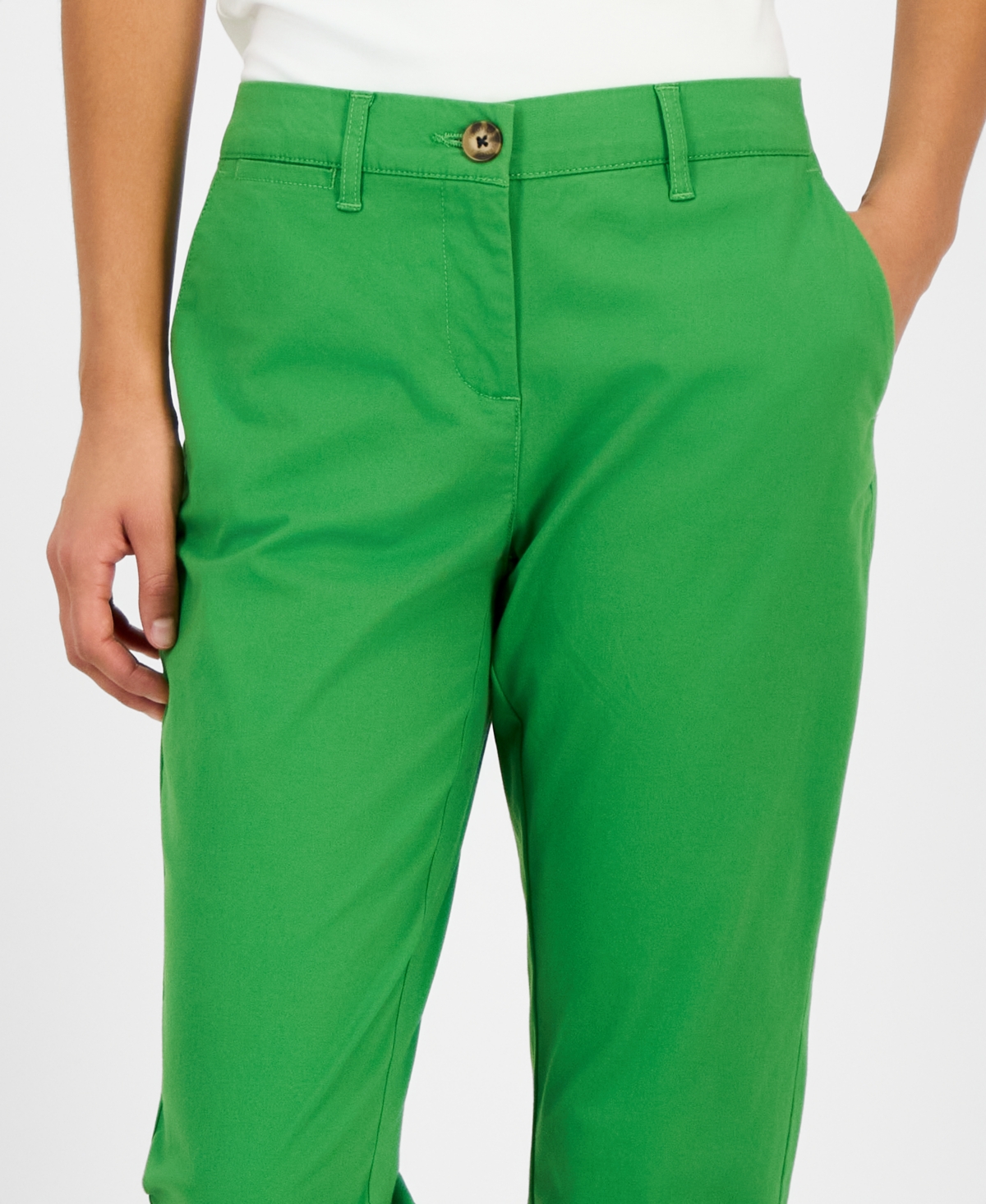 Nautica Jeans Women's Montauk Solid Cuffed Chino Pants