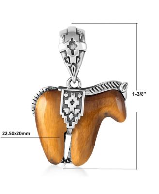 Sterling Silver Tiger's Eye Horse Pendant Enhancer