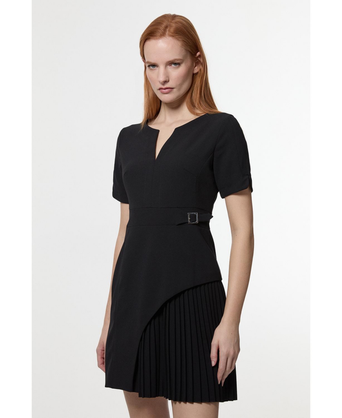 Karen Millen Women's Military Pleat Mini Dress
